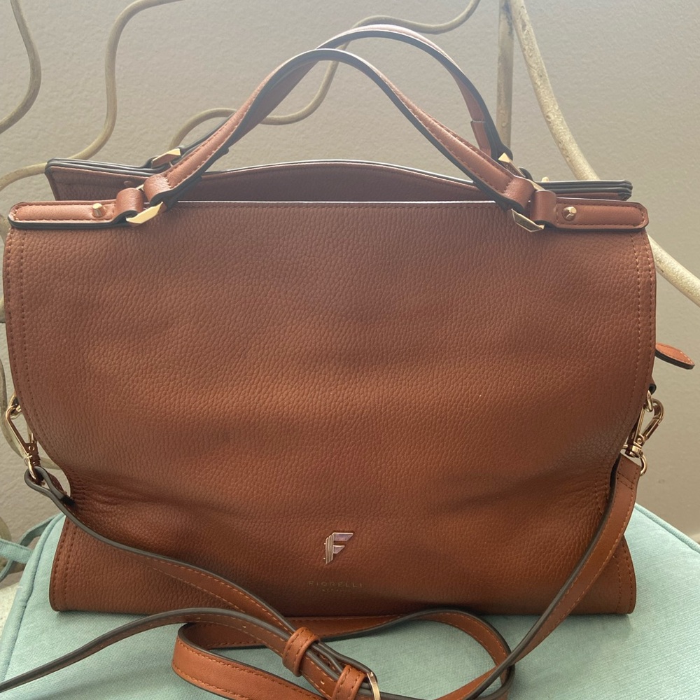 Giorgio Fiorelli Brown Leather Satchel with Cross body strap